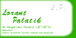 lorant palatik business card